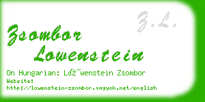 zsombor lowenstein business card